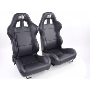 Снимка на Спортни седалки комплект 2 бр. Boston еко кожа черни FK Automotive FKRSE010141