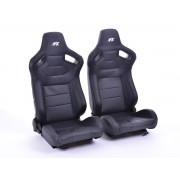 Снимка на Спортни седалки комплект 2 бр. Bremen еко кожа черни Carbon-Look FK Automotive FKRSE17061