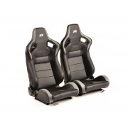 Снимка на Спортни седалки комплект 2 бр. Bremen еко кожа черни/сиви Carbon-Look FK Automotive FKRSE17067
