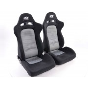 Снимка на Спортни седалки комплект 2 бр. Chicago сиви/черни FK Automotive FKRSE010089
