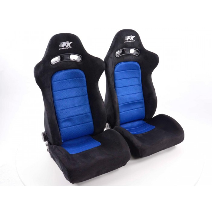 Снимка на Спортни седалки комплект 2 бр. Chicago сини/черни FK Automotive FKRSE010085 за BMW 3 Coupe E46 330 Cd - 204 коня дизел