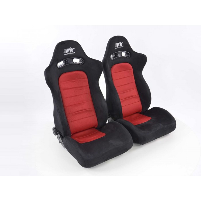 Снимка на Спортни седалки комплект 2 бр. Chicago червени /черни FK Automotive FKRSE010083 за Audi A3 (8L1) 1.6 - 102 коня бензин