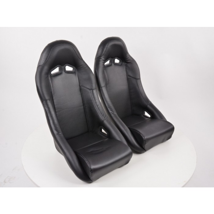 Снимка на Спортни седалки комплект 2 бр. Club еко кожа черни FK Automotive FKRSE13079 за CHEVROLET MERIVA 1.8 Flex - 109 коня Бензин/Етанол