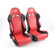 Снимка на Спортни седалки комплект 2 бр. Comfort еко кожа червени /черни FK Automotive FKRSE895/896