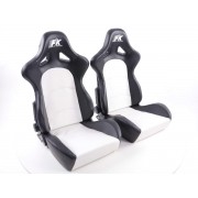 Снимка на Спортни седалки комплект 2 бр. Control еко кожа бели/черни FK Automotive FKRSE417-1/417-2