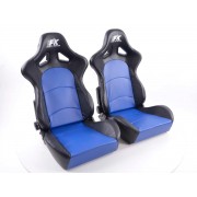 Снимка на Спортни седалки комплект 2 бр. Control еко кожа сини/черни FK Automotive FKRSE413-1/413-2