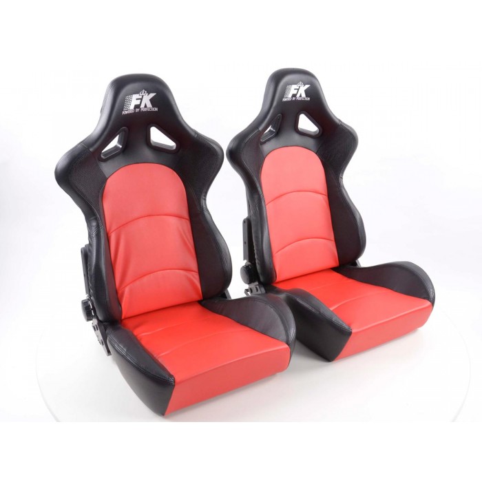 Снимка на Спортни седалки комплект 2 бр. Control еко кожа червени /черни FK Automotive FKRSE415-1/415-2 за Audi 100 Avant (4A, C4) 2.8 E - 174 коня бензин