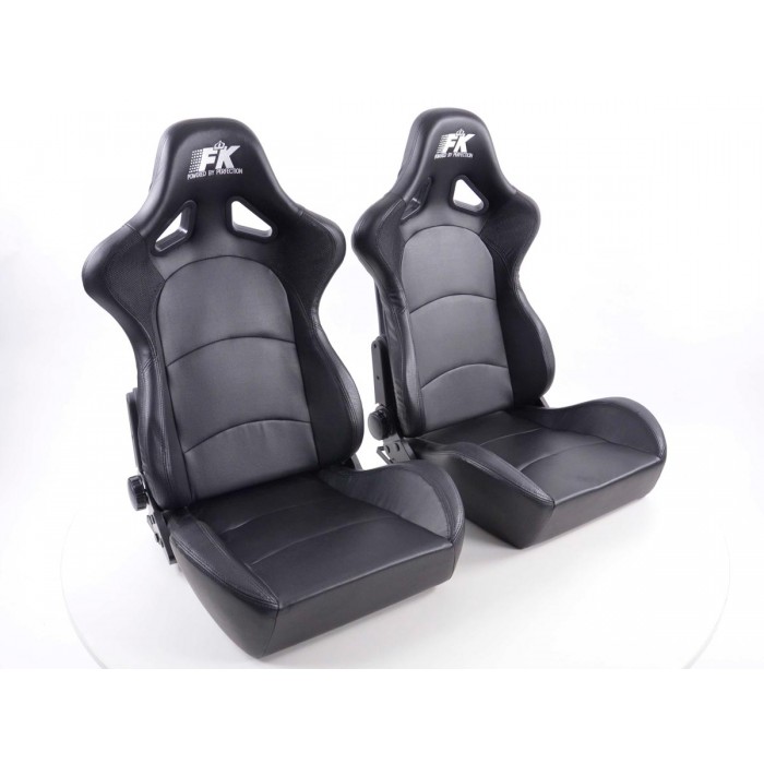 Снимка на Спортни седалки комплект 2 бр. Control еко кожа черни FK Automotive FKRSE411-1/411-2