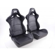 Снимка на Спортни седалки комплект 2 бр. Control еко кожа черни FK Automotive FKRSE411-1/411-2