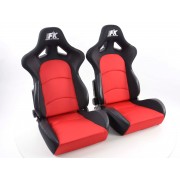 Снимка на Спортни седалки комплект 2 бр. Control червени /черни FK Automotive FKRSE405-1/405-2