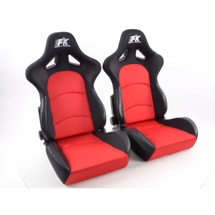 Снимка на Спортни седалки комплект 2 бр. Control червени /черни FK Automotive FKRSE405-1/405-2 за Opel Campo 2.5 DTI - 101 коня дизел