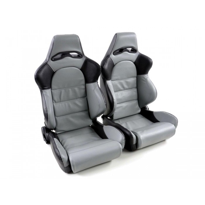 Снимка на Спортни седалки комплект 2 бр. Edition 1 еко кожа сиви/черни FK Automotive DP011 за CHEVROLET BEAT M300 1.2 LPG - 82 коня Бензин/Автогаз(LPG)