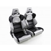 Снимка на Спортни седалки комплект 2 бр. Edition 1 еко кожа черни/сребърни FK Automotive FKRSE010013