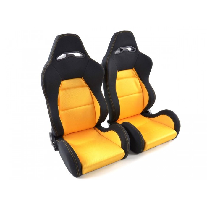 Снимка на Спортни седалки комплект 2 бр. Edition 3 жълти/черни FK Automotive DP025 за Alfa Romeo 166 Sedan 2.4 JTD (936AXC00) - 180 коня дизел