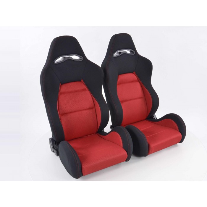 Снимка на Спортни седалки комплект 2 бр. Edition 3 червени /черни FK Automotive DP027 за камион DAF 95 XF FTG 95 XF 480 - 483 коня дизел