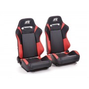 Снимка на Спортни седалки комплект 2 бр. Frankfurt еко кожа черни/червени FK Automotive FKRSE17011