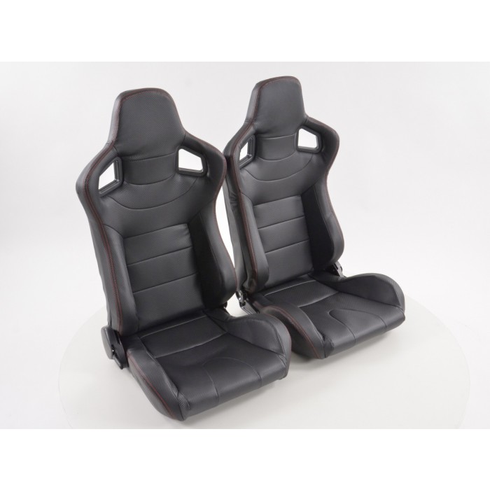 Снимка на Спортни седалки комплект 2 бр. Halbschalensitz Carbon еко кожа черни FK Automotive FKRSE14909 за Audi TT (8J3) 1.8 TFSI - 160 коня бензин