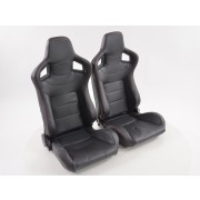 Снимка на Спортни седалки комплект 2 бр. Halbschalensitz Carbon еко кожа черни FK Automotive FKRSE14909