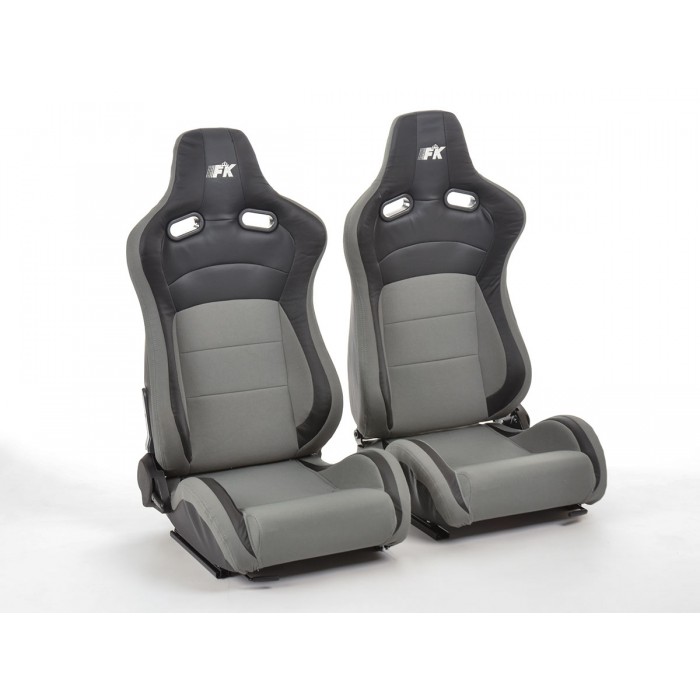 Снимка на Спортни седалки комплект 2 бр. Köln еко кожа/текстил черни/сиви FK Automotive FKRSE17053 за Lotus Esprit S4 (082) 2.2 - 300 коня бензин