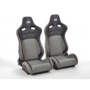 Снимка на Спортни седалки комплект 2 бр. Köln еко кожа/текстил черни/сиви FK Automotive FKRSE17053
