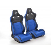 Снимка на Спортни седалки комплект 2 бр. Köln еко кожа/текстил черни/сини FK Automotive FKRSE17051