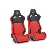 Снимка на Спортни седалки комплект 2 бр. Köln еко кожа/текстил черни/червени FK Automotive FKRSE17055