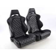 Снимка на Спортни седалки комплект 2 бр. Las Vegas еко кожа черни back made of GFK FK Automotive FKRSE011037
