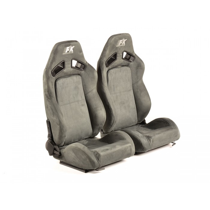 Снимка на Спортни седалки комплект 2 бр. Leipzig еко кожа сиви FK Automotive FKRSE17043 за Seat Arosa (6H) 1.4 16V - 100 коня бензин