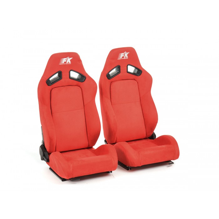 Снимка на Спортни седалки комплект 2 бр. Leipzig еко кожа червени FK Automotive FKRSE17045 за Audi A3 (8L1) 1.6 - 102 коня бензин