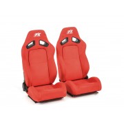 Снимка на Спортни седалки комплект 2 бр. Leipzig еко кожа червени FK Automotive FKRSE17045