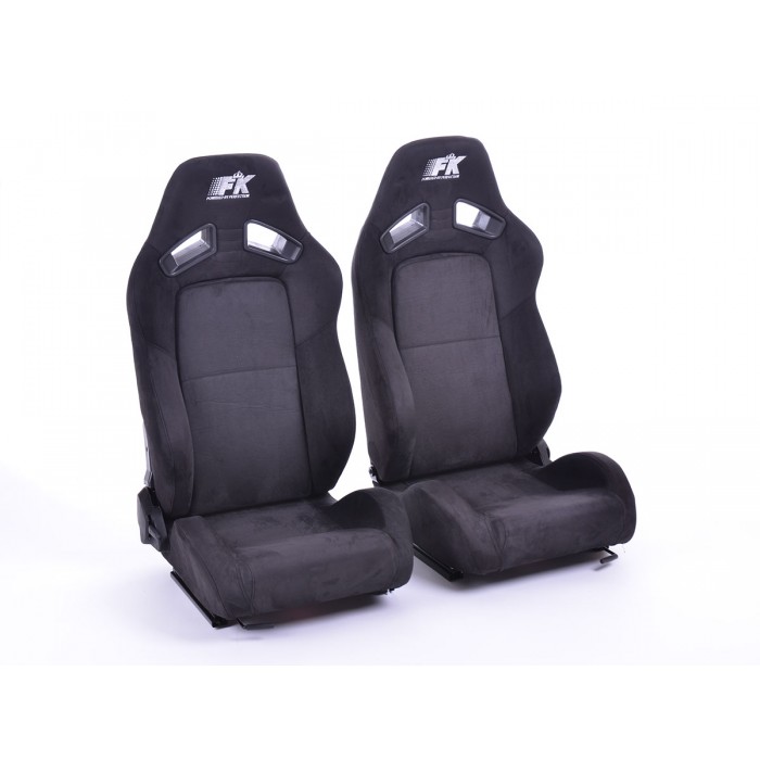 Снимка на Спортни седалки комплект 2 бр. Leipzig еко кожа черни FK Automotive FKRSE17041 за Lotus Esprit S4 (082) 2.2 - 300 коня бензин