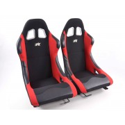 Снимка на Спортни седалки комплект 2 бр. Los Angeles черни/червени / FK Automotive FKRSE010173