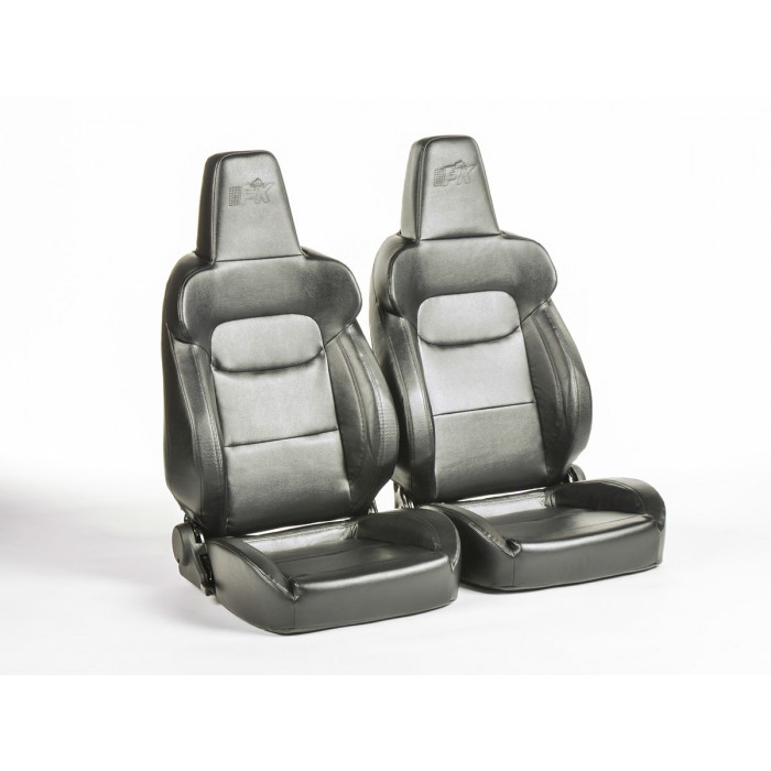 Снимка на Спортни седалки комплект 2 бр. München еко кожа черни FK Automotive FKRSE18041 за Dacia Logan MCV2 1.2 - 73 коня бензин
