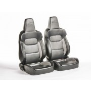 Снимка на Спортни седалки комплект 2 бр. München еко кожа черни/сиви FK Automotive FKRSE18045