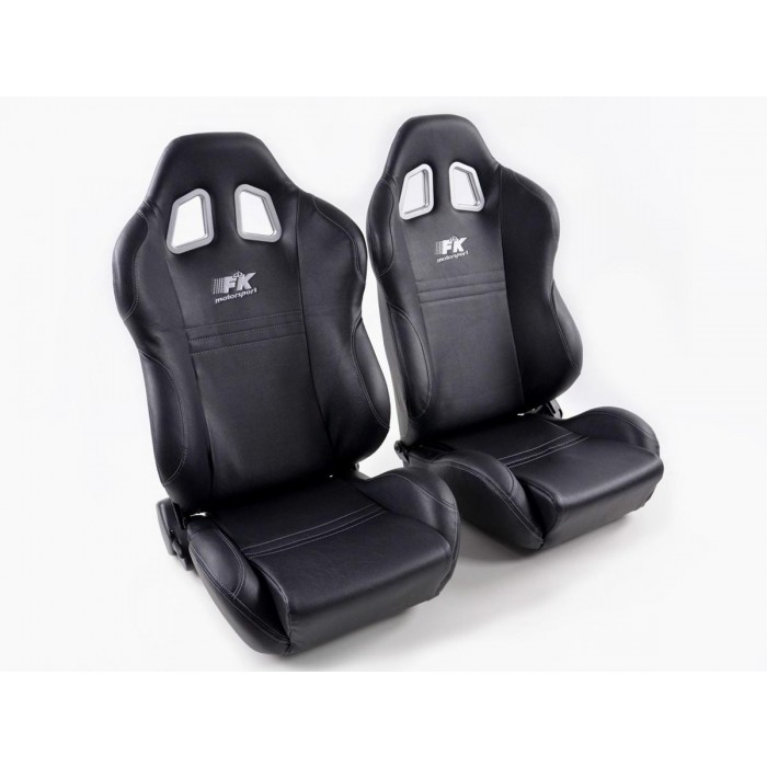 Снимка на Спортни седалки комплект 2 бр. New York черни шев сиви FK Automotive FKRSE010021 за Mazda MX-6 (GD) 2.2 - 112 коня бензин