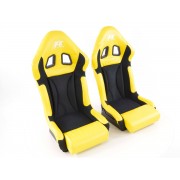 Снимка на Спортни седалки комплект 2 бр. Race 1 жълти/черни FK Automotive FKRSE709/709