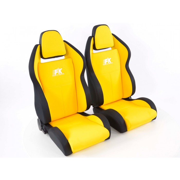 Снимка на Спортни седалки комплект 2 бр. Race 5 жълти/черни FK Automotive FKRSE759/760