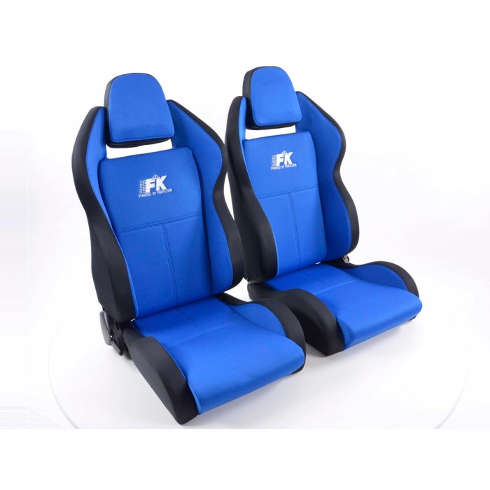 Снимка на Спортни седалки комплект 2 бр. Race 5 сини/черни FK Automotive FKRSE755/756 за BMW 1 E81 120 i - 163 коня бензин