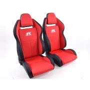 Снимка на Спортни седалки комплект 2 бр. Race 5 червени /черни FK Automotive FKRSE753/754