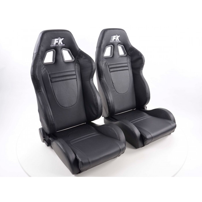 Снимка на Спортни седалки комплект 2 бр. Racecar еко кожа черни FK Automotive FKRSE601/603 за Seat Ibiza 2 (6K2) 1.4 i - 60 коня бензин