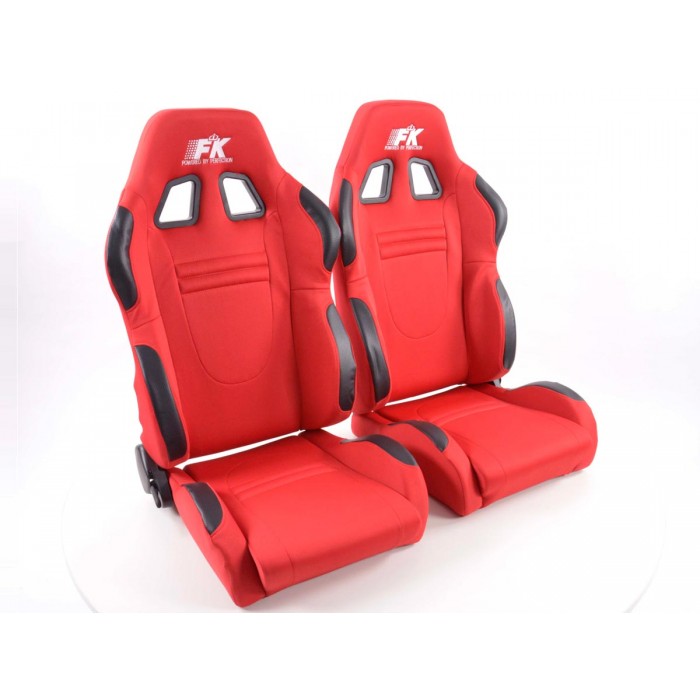 Снимка на Спортни седалки комплект 2 бр. Racecar червени / FK Automotive FKRSE233/234 за Audi 100 Sedan (4A, C4) S4 V8 quattro - 280 коня бензин