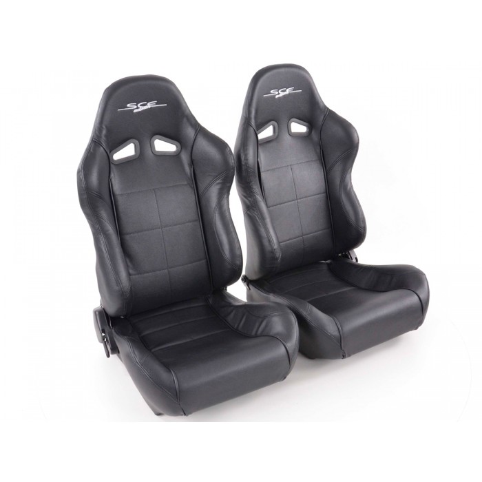 Снимка на Спортни седалки комплект 2 бр. SCE-Sportive 1 еко кожа черни FK Automotive SCERSE103/104 за Porsche Panamera (970) 4.8 4S - 411 коня бензин