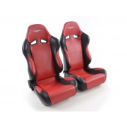 Снимка на Спортни седалки комплект 2 бр. SCE-Sportive 2 еко кожа червени /черни FK Automotive SCERSE117-118