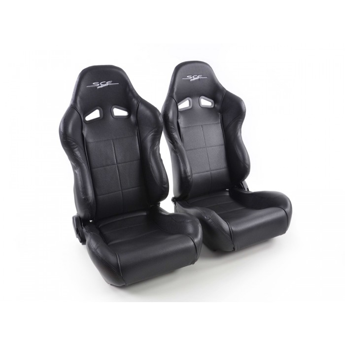 Снимка на Спортни седалки комплект 2 бр. SCE-Sportive 2 еко кожа черни FK Automotive SCERSE113-114 за BMW 3 Sedan E36 316 i - 100 коня бензин
