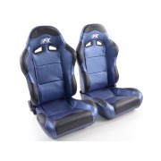Снимка на Спортни седалки комплект 2 бр. Spacelook Carbon еко кожа сини FK Automotive FKRSE803/804