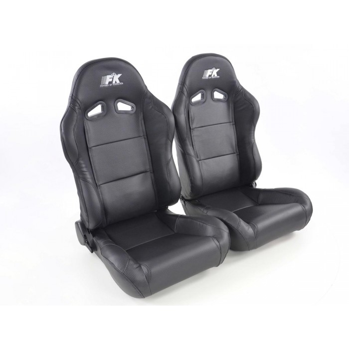 Снимка на Спортни седалки комплект 2 бр. Spacelook Carbon еко кожа черни FK Automotive FKRSE817/818 за CHRYSLER LE BARON Sedan 2.2 - 101 коня 