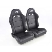 Снимка на Спортни седалки комплект 2 бр. Spacelook Carbon еко кожа черни FK Automotive FKRSE817/818