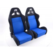 Снимка на Спортни седалки комплект 2 бр. Sport черни/сини FK Automotive FKRSE017L/017R