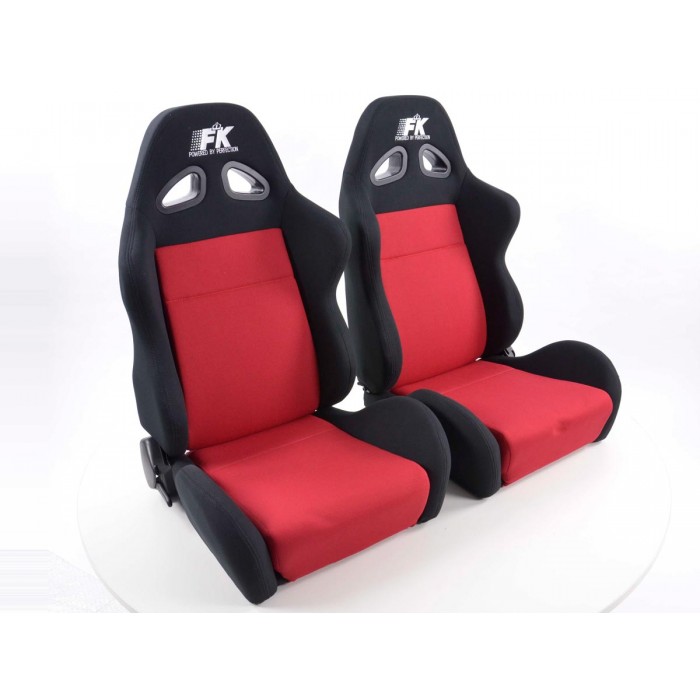 Снимка на Спортни седалки комплект 2 бр. Sport черни/червени / FK Automotive FKRSE019L/019R за CHRYSLER LE BARON Sedan 2.2 - 101 коня 