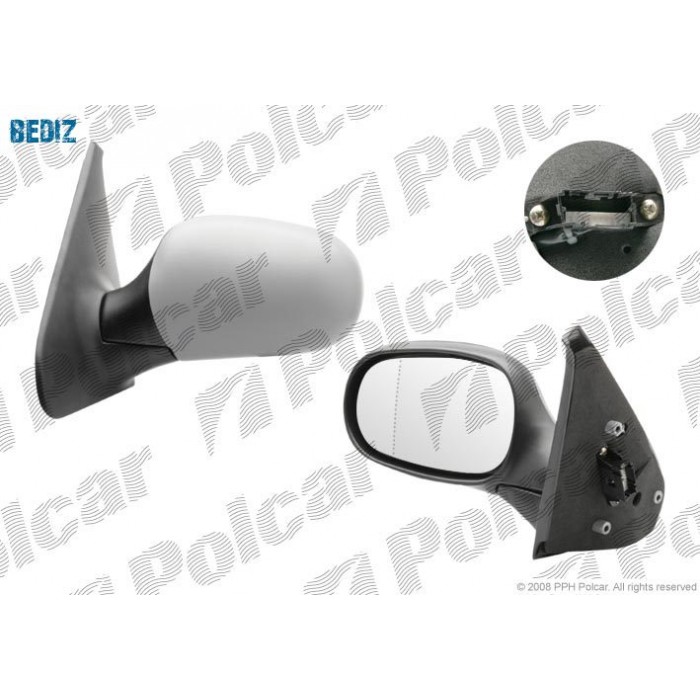 Снимка на странично огледало POLCAR 6015514M за Renault Clio 2 Box 1.5 dCi (SB07) - 65 коня дизел